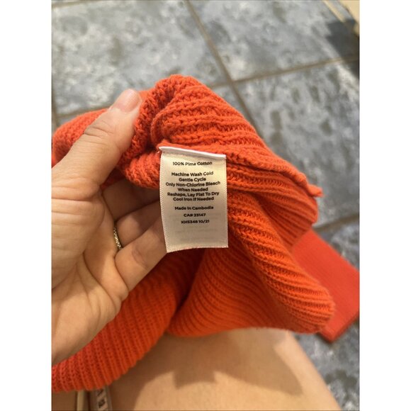 Talbots Sweater Women’s Size X Orange Plus‎ Knit 100% Prima Cotton Colorful Cozy - Picture 4 of 8